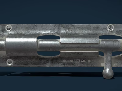 Silver Metal Mechanical Component With Fixed Bolts Holes And Cylindrical Structure 3d model