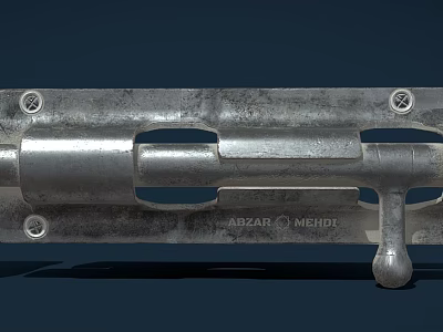 Silver Metal Mechanical Component With Fixed Bolts Holes And Cylindrical Structure 3d model