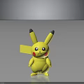 Pikachu Cartoon Character Electric Mouse With Yellow Body Red Cheeks Black Tipped Ears Standing Pose