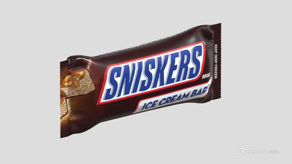 Creamy Snickers Ice Cream Bar With Chocolate Coating And Peanut Filling 3d model 