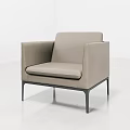 Modern Gray Sofa Set With Two Seater Sofa Single Armchairs And Metal Legs