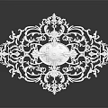Intricate White Carved Decorative Ornament With Symmetrical Floral Motifs And Circular Central Design