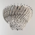 Modern Crystal Chandelier Featuring Unique Spiral Glass Elements And Circular Design 3d model