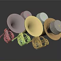 Vibrant Musical Instrument Art Tools Featuring Brass Silver Copper Horn Mouthpieces And Colorful Finishes
