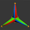 Colorful Pointed Jester Hat With Red Blue Green Points Yellow Pom Poms And Orange Brim
