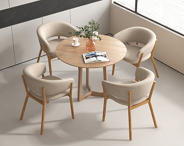 Modern leisure table and chair negotiation table and chair leisure chair round a few 3d model