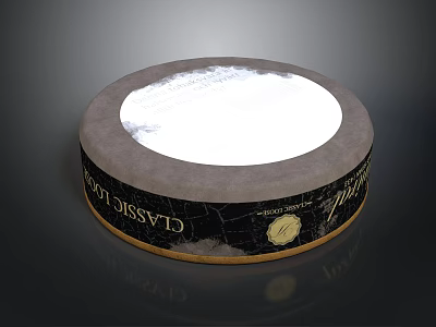 Classic Round Drum With White Top Surface And Black Side Band Logo 3d model