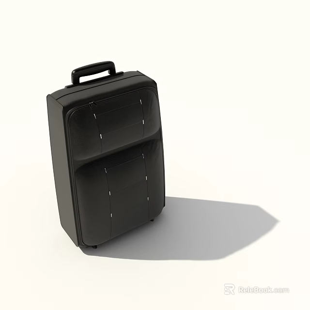 Black Hard Shell Suitcase with Top Handle and Multiple Compartments for Travel 3d model