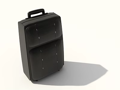 Black Hard Shell Suitcase with Top Handle and Multiple Compartments for Travel 3d model