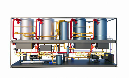 modern industrial LOFT equipment sewage treatment machinery 3d model