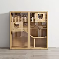 Wooden Cat Tree Modern Pet Furniture With Cat Perches And Staircase Design