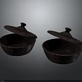 Two Brown Woven Bowls With Lids Practical Daily Living Essentials For Home