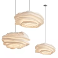 Modern White Pendant Lights With Soft Wavy Design For Interior Spaces 3d model