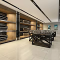 Modern Front Desk Reception Area With Wooden Shelves Leather Sofa And Bright Lighting