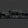 Black Wooden Stone Decorative Object With Irregular Texture And Layered Natural Shape