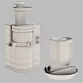 Stainless Steel Electric Juicer With Fresh Carrots And Storage Container