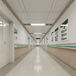 modern traditional chinese medicine walkway traditional chinese medicine hospital walkway 3d model