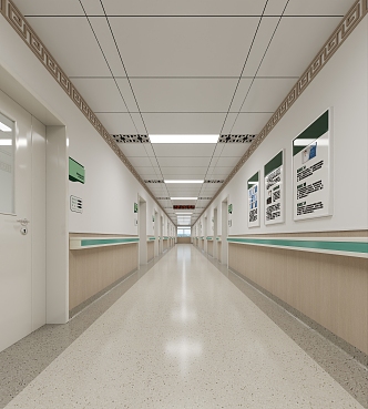 modern traditional chinese medicine walkway traditional chinese medicine hospital walkway 3d model