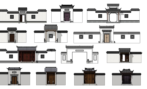 New Chinese Style Entrance Door Entrance Door 3d model