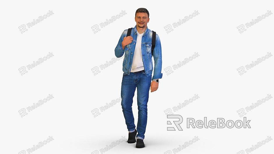 Walking Man Backpack Man model