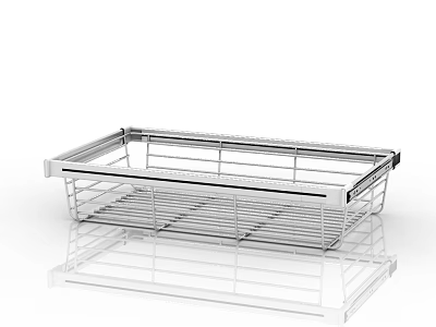 Stainless Steel Wire Kitchen Storage Basket With Drawer Design For Organization 3d model