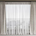 Elegant Beige Patterned Curtains With White Sheer For Window City View