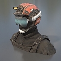 Sci-fi Warrior Explorer Helmet Robocop Future Warrior Miner Low Face Number Low Model Simple Model Game Sub-era Movie and TV Level Super Realism 3d model