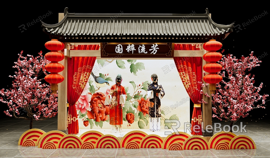 New Chinese Style National Tide Peking Opera Opera Mei Chen Opera Peking Opera Stage Net Celebre Pin Photo Opera Culture Display model