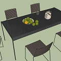 Stylish Outdoor Table With Chairs Limes Lemon Slices White Teapot And Glass