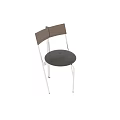 Modern Leisure Chair Design With Wooden Backrest Metal Frame And Black Seat