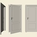 White Security Door Varieties with Open Closed and Frame Designs for Home Security 3d model