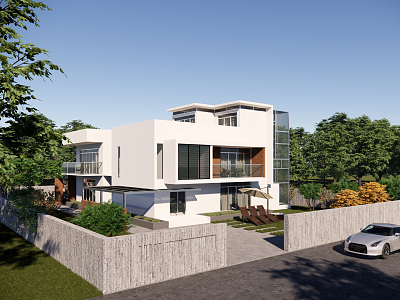 Modern single-family villa exterior model