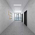 Modern Aisle Elevator Hall 3d model
