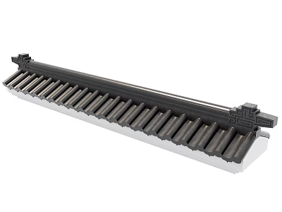 Black Long Architectural Decorative Component With Arranged Sections And End Structures 3d model