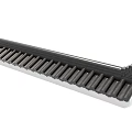 Black Long Architectural Decorative Component With Arranged Sections And End Structures