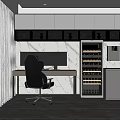 Modern Cyber Cafe Interior Design With Comfortable Workstations Gaming Chairs And Ambient Lighting 3d model