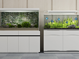 Modern fish tank ecological fish tank living room aquarium 3d model