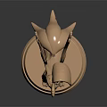 Golden Winged Mythical Horse Sculpture With Intricate Carvings And Circular Reflective Base