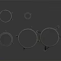 Black Metal Circular Equipment Stands With Ring Structure And Sturdy Support Legs