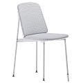Modern Style Gray And Beige Chairs With Black Metal Legs Design