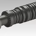 Mechanical Metal Shaft with Multiple Annular Gear-like Rings as Industrial Equipment Component