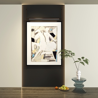 Abstract Hanging Paintings 3d model