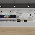 Electronics Specialty Store Featuring TVs Audio Equipment White Counters And Hanging Lights 3d model