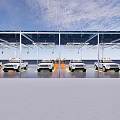 Covered Car Parking Area With White Cars Arranged In Rows Neatly