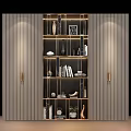 Modern Bookshelf Interior Design With Glass Shelves Books Vases And Decorative Items