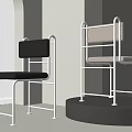 Modern Leisure Chairs Design With Metal Frame Black And Beige Upholstery In Minimalist Interior