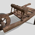 Vintage Wooden Wheelbarrow With Rustic Handcrafted Frame And Spoked Wheel Design