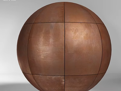 Spherical Metal Components With Brown Finish And Jointed Assembled Structure 3d model