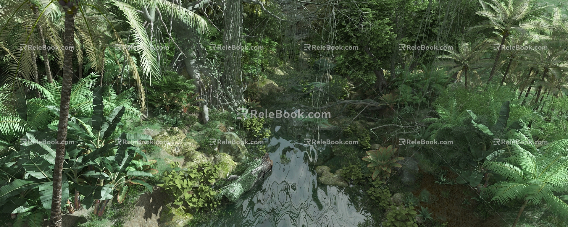 Modern Forest Jungle 3d model