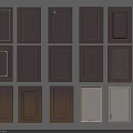 Various Styles of Wooden and White Cabinet Doors with Hardware Accessories